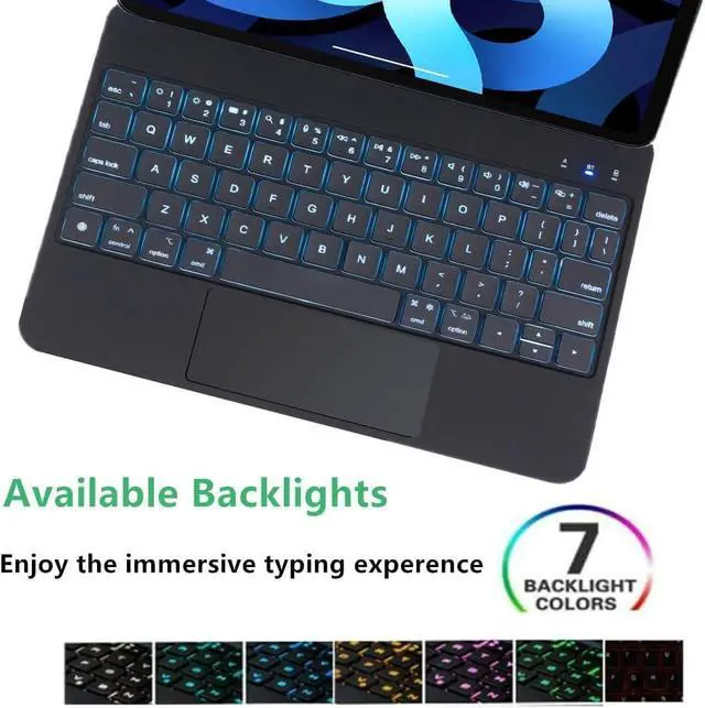 Alt view image 5 of 7 - Keyboard Magic Case for 2024 iPad Air 13 and iPad Pro 12.9 (6th, 5th, 4th, 3rd Gen), Magnetic Keyboard Case with Multi-Touch Trackpad, 7 Colors Backlight,Black