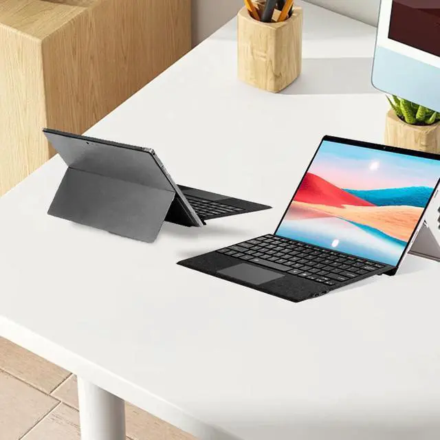 Alt view image 7 of 7 - PUSOKEI Sur face Pro Keyboard, Wireless Type Cover for Sur face Pro 3/4/5/6/7/7+, Ultra Slim Magnetic Bluetooth Keyboard with 7 Color Backlit, Touchpad, Rechargeable Battery (Black)