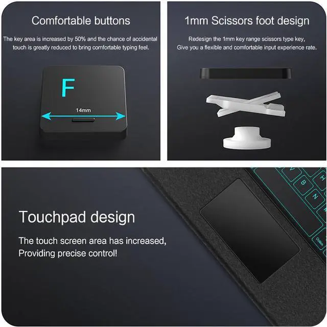 Alt view image 7 of 7 - Keyboard Case Compatible with iPad Pro 11 inch M4 2024,Magnetic Detachable Backlit Keyboard with Trackpad,Case with Adjustable Landscape/Portrait Stand