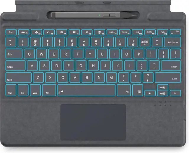 Main image of Surface Pro 11 Keyboard with Slim Pen, Compatible with Microsoft Surface Pro11/10/9 /8 /X, 13 Inch Bluetooth Wireless Backlight Type Cover Gray