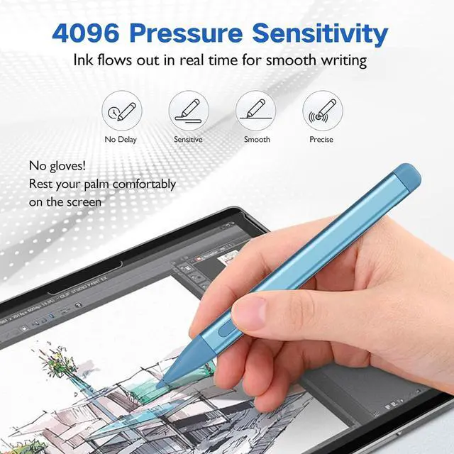 Alt view image 7 of 7 - Surface Pro 11 Keyboard with Slim Pen, Compatible with Microsoft Surface Pro11/10/9 /8 /X, 13 Inch Bluetooth Wireless Backlight Type Cover Blue
