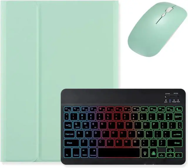 Main image of Backlit Keyboard for Galaxy Tab A7 10.4 inch 2022/2020 Model (SM-T509 T500 T503 T505 T507), Keyboard Case with Mouse, Detachable Backlight Color Keyboard Case,Mint Green+Black