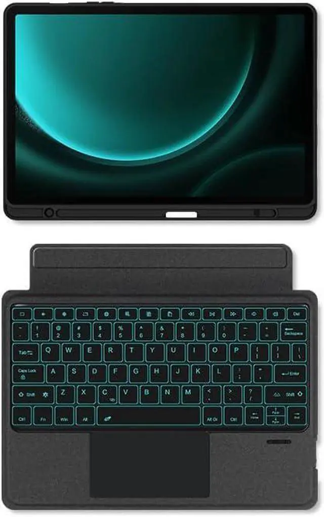Alt view image 6 of 7 - Magnetic Keyboard for Galaxy Tab S9 FE+ 12.4"/ Tab S9+ 12.4 inch Backlit Keyboard Case with Touchpad Portrait/Landscape Modes Magnetic Detachable Backlight Keyboard