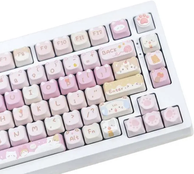 Alt view image 3 of 6 - Meow Meow Squad 141 PBT Mao Profile Keycap Set by Mechanical Keyboards
