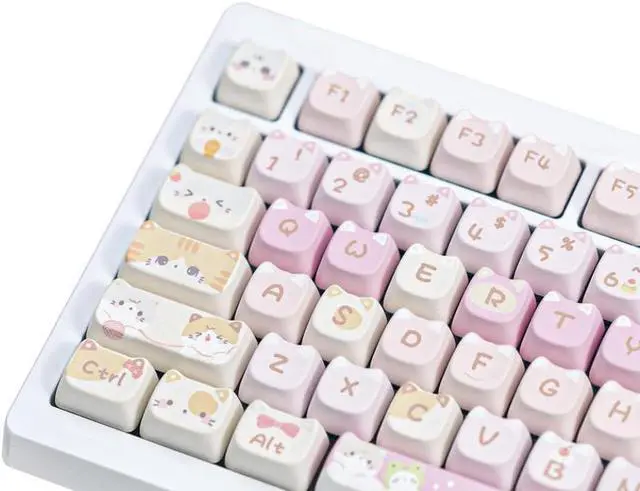 Alt view image 4 of 6 - Meow Meow Squad 141 PBT Mao Profile Keycap Set by Mechanical Keyboards