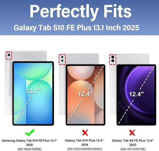 Alt view image 2 of 7 - Touchpad Keyboard Case for Samsung Galaxy Tab S10 FE Plus 13.1 Inch 2025, LDSOYIA Rainbow Backlit Wireless Trackpad Keyboard PU Cover Case for 13.1 Galaxy Tab S10 FE+ 2025 Model (SM-X620/X626B)