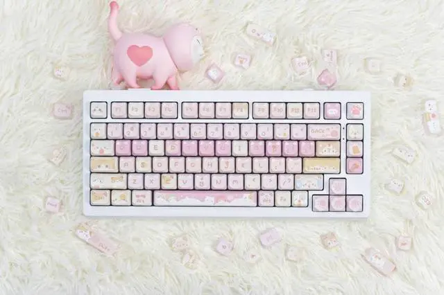 Alt view image 6 of 6 - Meow Meow Squad 141 PBT Mao Profile Keycap Set by Mechanical Keyboards