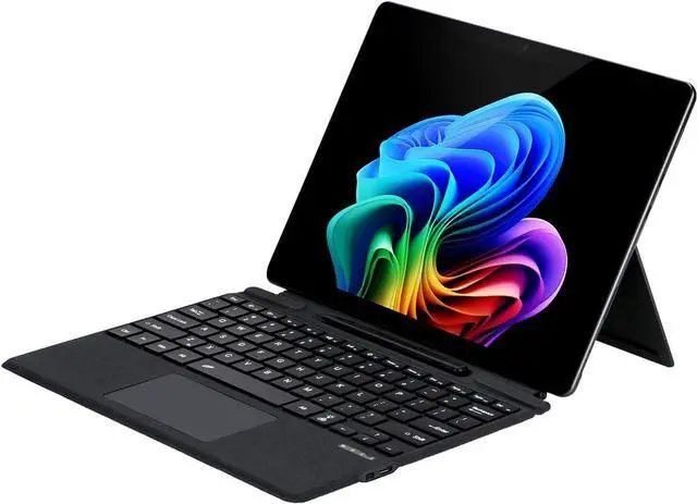 Alt view image 6 of 7 - Type Cover for Microsoft Surface Pro 11 / Pro 10 / Pro 9 / Pro 8 / Pro X, 7-Color Backlight Keyboard with Touchpad, Portable Ultra-Thin Detachable Keyboard (with Pen Holder),Black