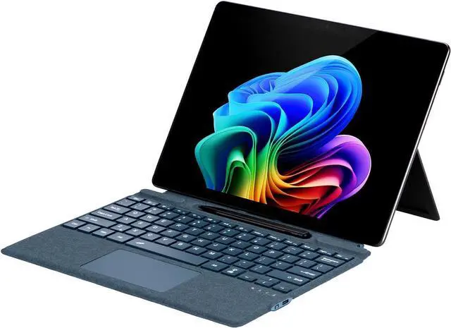 Alt view image 6 of 7 - Type Cover for Microsoft Surface Pro 7+/Pro 7 / Pro 6 / Pro 5 / Pro 4 / Pro 3, 12.3 inch, 7-Color Backlit Touchpad Bluetooth Keyboard, Portable Ultra-Thin Keyboard with Pen Holder,Blue
