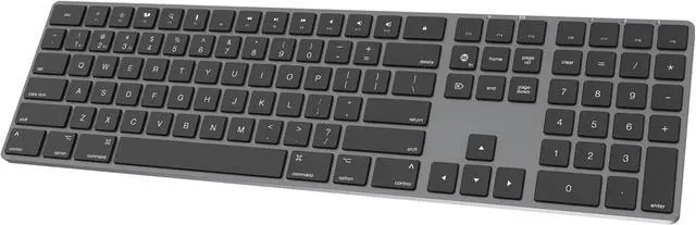 Main image of Bluetooth Slim Keyboard for Mac, Aluminum Rechargeable Keyboard Wireless, Low-Profile Silent Flat Key Compatible with Apple iMac, MacBook, Mac and iOS, Full Size - Space Gray