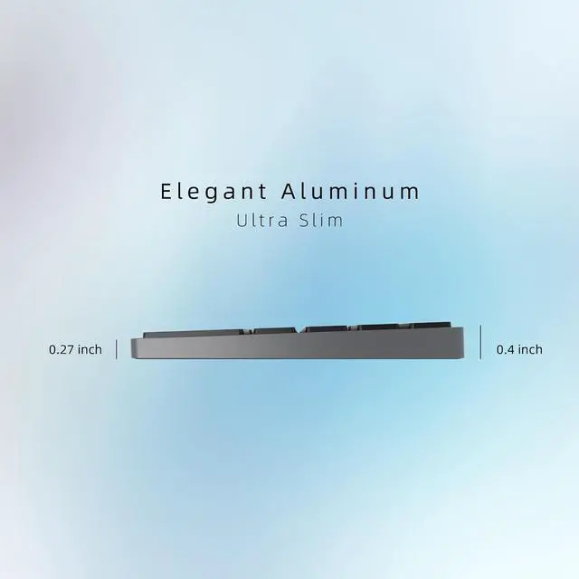 Alt view image 2 of 7 - Bluetooth Slim Keyboard for Mac, Aluminum Rechargeable Keyboard Wireless, Low-Profile Silent Flat Key Compatible with Apple iMac, MacBook, Mac and iOS, Full Size - Space Gray