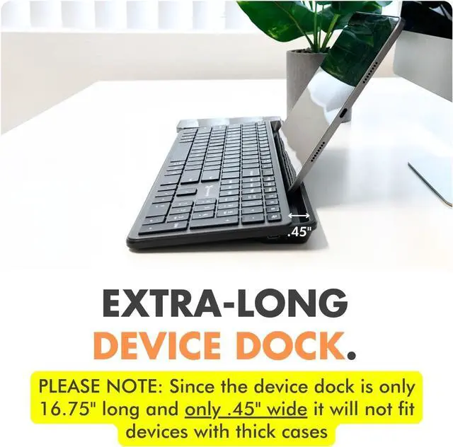 Alt view image 7 of 7 - X9 Full Size Bluetooth Keyboard with Phone Holder - Backlit Wireless Keyboard, Switch Multi Device, Quiet, Slim, Rechargeable, w/Copilot for iPhone, Tablet, PC, Mac, iPad, MacBook, iOS, Android - Gray
