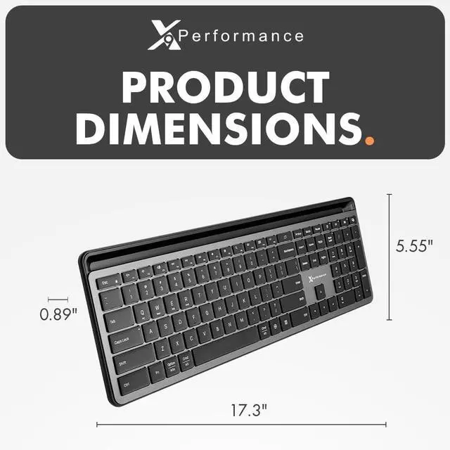 Alt view image 6 of 7 - X9 Full Size Bluetooth Keyboard with Phone Holder - Backlit Wireless Keyboard, Switch Multi Device, Quiet, Slim, Rechargeable, w/Copilot for iPhone, Tablet, PC, Mac, iPad, MacBook, iOS, Android - Gray