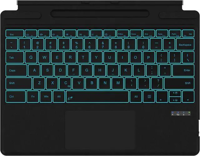 Main image of Surface Pro Keyboard for Surface Pro 11/10/9/8/X, Surface Pro Bluetooth Type Cover with 7 Colors Backlit, Touchpad, Sleep/Wake Function, Pencil Holder, Rechargeable Battery