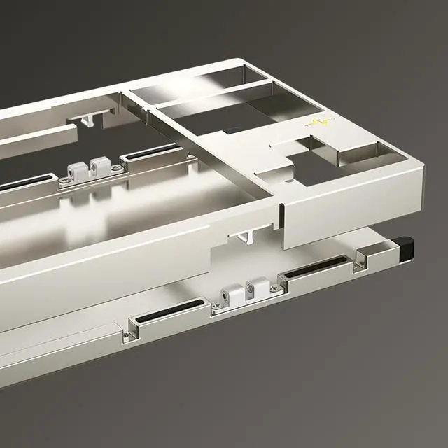 Alt view image 7 of 7 - KEEBMONKEY WOBKEY Crush 80 Reboot CNC Aluminum 5-Second Quick-Release Triple-Mode Connectivity Mechanical Keyboard with Superior Acoustics (Pro Silver)
