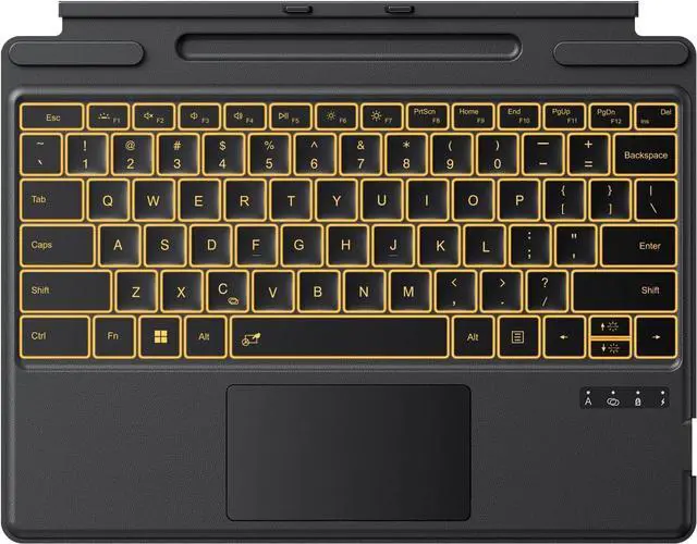 Main image of TECURS Bluetooth Keyboard for Microsoft Surface Pro 11/10/9/8/X (13") - 7-Color Backlit Ultra-Slim Wireless Type Cover with Multi-Touch Touchpad, Pencil Slot & Type-C Charging