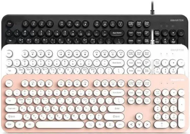 Main image of GASHINA STORY Korean/English Keyboard Retro and Simple Design Full Size Keyboard for Desktop, Computer, Notebook, Laptop (Black)