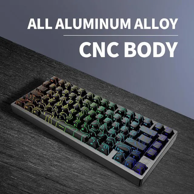 Alt view image 4 of 7 - IROK MG75PRO 81 Keys Wired Magnetic Switch Mechanical Keyboard, Hall Effect, 8KHZ/ARGB/CNC Aluminum, Gasket Structure Gaming Keyboard(Black)