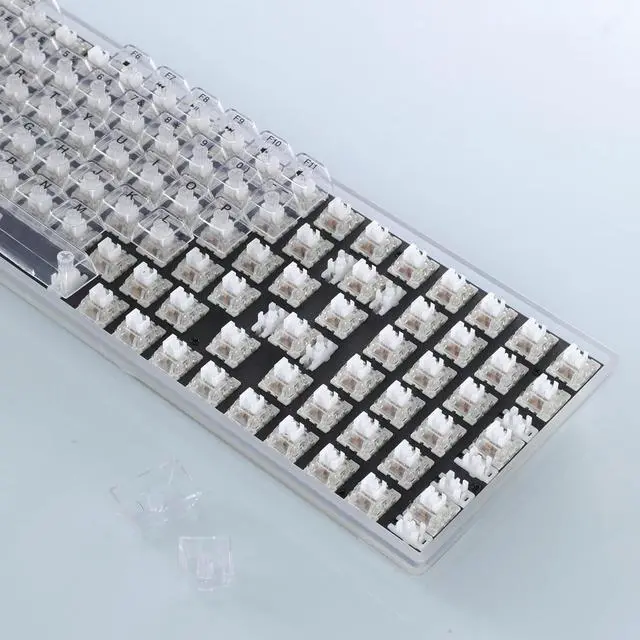 Alt view image 2 of 7 - ZyphX Z-Zero 98-Key Mechanical Keyboard, Hot-Swappable RGB, Crystal Clear Housing, Ice Soul Linear Switches, TOP Mount (Crystal)