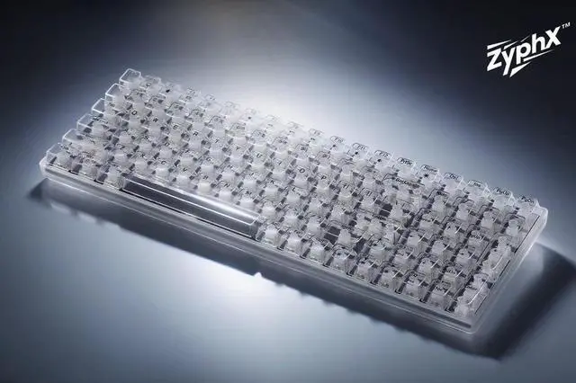 Alt view image 5 of 7 - ZyphX Z-Zero 98-Key Mechanical Keyboard, Hot-Swappable RGB, Crystal Clear Housing, Ice Soul Linear Switches, TOP Mount (Crystal)