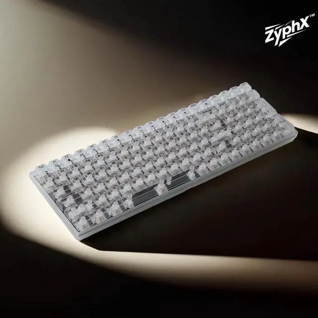 Alt view image 4 of 7 - ZyphX Z-Zero 98-Key Mechanical Keyboard, Hot-Swappable RGB, Crystal Clear Housing, Ice Soul Linear Switches, TOP Mount (Crystal)