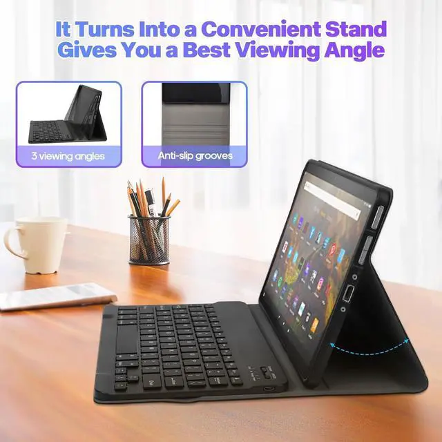 Alt view image 2 of 6 - Keyboard for Fire Max 11 Tablet 11" (13th Generation, 2023 Release), Slim Cover with Detachable Wireless Keyboard & Carrying Bag for All-New Fire Max 11, Black