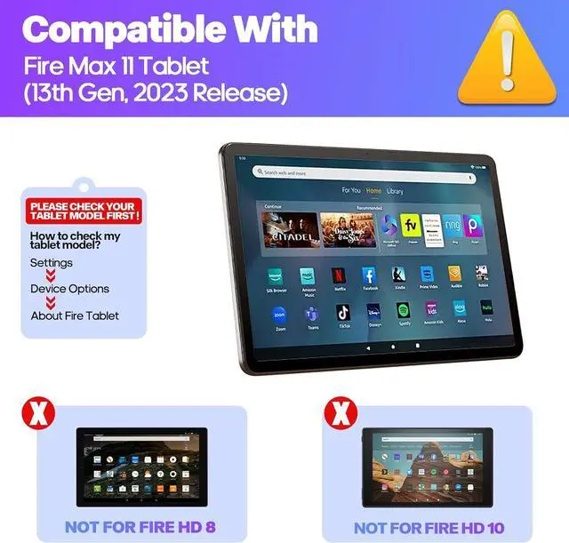 Alt view image 3 of 6 - Keyboard for Fire Max 11 Tablet 11" (13th Generation, 2023 Release), Slim Cover with Detachable Wireless Keyboard & Carrying Bag for All-New Fire Max 11, Black