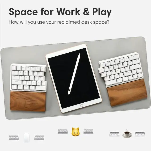 Alt view image 7 of 7 - Lite: Wireless Ergonomic Split Mechanical Keyboard with Poron Foam RGB Palm Rest, Hot Swappable, Compact 60% Layout, PBT Keycaps Programmable for Mac & Windows(Tactile,New Premium Version)