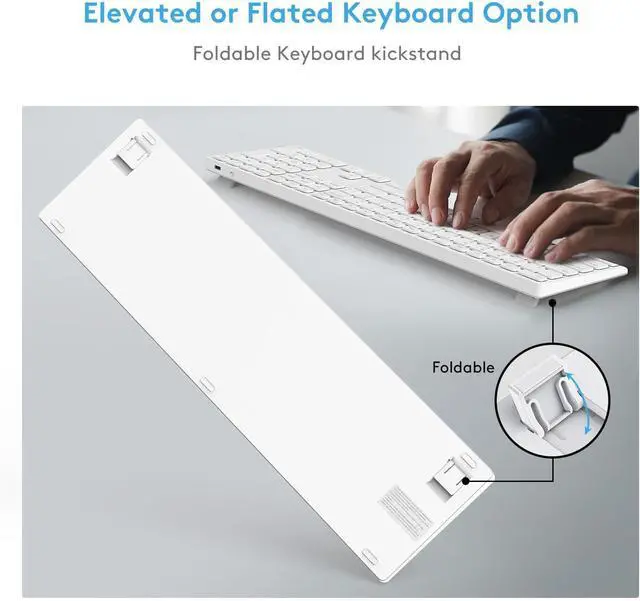 Alt view image 5 of 7 - Wireless Bluetooth Keyboard with Numeric Keypad for Apple Mac OS, Rechargeable, Works with iMac, Mac mini/Pro, MacBook Air/Pro, iPad