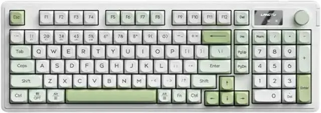 Main image of L98 96% Membrane Keyboard,Tri-Mode Connectivity RGB Backlights,Rotary Knob+Screen,Gasket Mounted,Sa Profile Keycaps,98 Keys Software Programmable Gaming Keyboard for MAC/Win (Green)