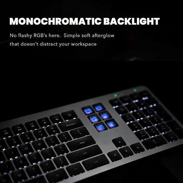Alt view image 5 of 7 - Wired Keyboard with 60 Programmable Keys for Windows, Customizable LCD Shortcuts, Silent Typing, USB-A, Number Pad, Minimalist Backlighting, Magnetic Stand, for Graphic Design, Adobe, MS Office-Grey