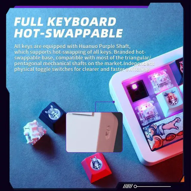 Alt view image 5 of 7 - Darmoshark SK16 Macro Mechanical Numeric Keyboards 2.4G/USB-C/Bluetooth 16 Keys Mini Numpad Portable Keypad RGB Backlight Gaming Keyboards Extended Layout for Cashier,Fully Programmable Keys(White)