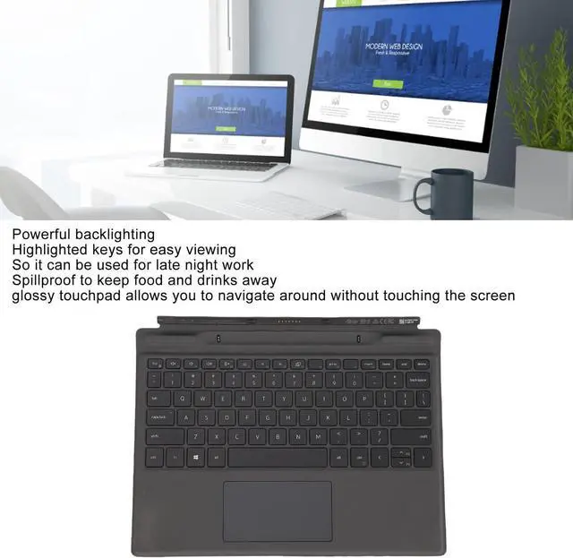 Alt view image 2 of 7 - Yoidesu Laptop Detachable Keyboard for Latitude 7320 7310, New Genuine Replacement Travel Keyboard, Seamless Connection Backlighting Key Board with Touchpad for for