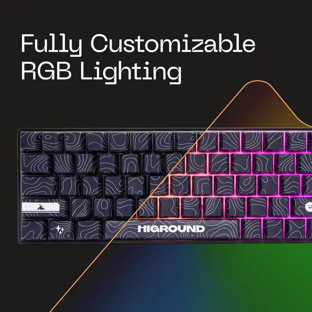Alt view image 5 of 7 - Higround Basecamp 65HE BLACKICE Keyboard, 65% Mechanical USB Wired PC Gaming Keyboard with Gateron KS-37 Magnetic Switches, Programable RGB, Hot-Swappable, Deep Thock Creamy Sounding, Pre-lubed