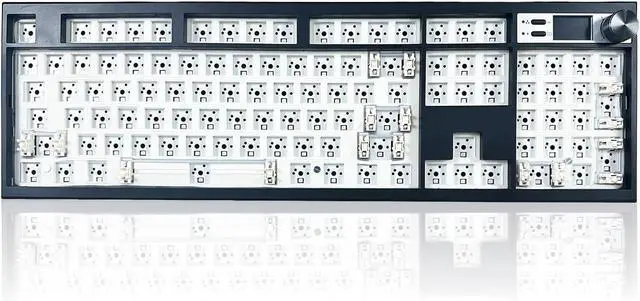 Main image of GMK104 Mechanical Keyboard Barebones,VIA Programmable Wireless BT5.0/2.4G/Type-C Gasket Mounted HotSwap Custom Barebones Keyboard Kit Full Size RGB Gaming DIY Key Board with Screen&Knob (Black)