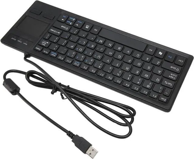 Alt view image 2 of 7 - Ultra Slim Keyboard with Touchpad Wired Mini Compact Touch Keyboard with Extra HUB Port, USB Compact Portable Keyboard for Professional or Industrial Use for Computer Laptop