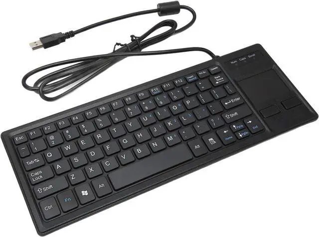 Alt view image 7 of 7 - Wired USB Keyboard with Touchpad, Compact Industrial Keyboard Trackpad Combo with HUB Function Ergonomic Keyboard USB Keyboard Trackpad Keyboard for Industrial Food Service Marine
