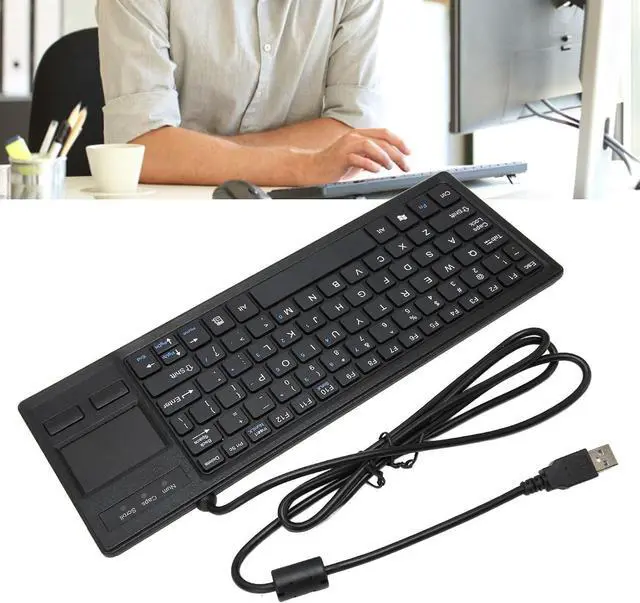 Alt view image 4 of 7 - Wired USB Keyboard with Touchpad, Compact Industrial Keyboard Trackpad Combo with HUB Function Ergonomic Keyboard USB Keyboard Trackpad Keyboard for Industrial Food Service Marine