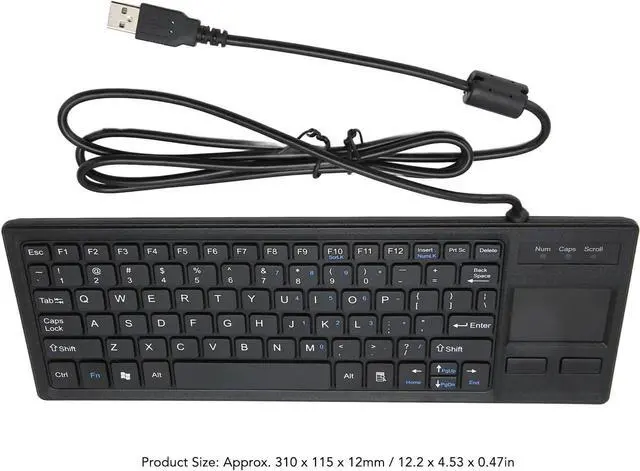 Alt view image 6 of 7 - Wired USB Keyboard with Touchpad, Compact Industrial Keyboard Trackpad Combo with HUB Function Ergonomic Keyboard USB Keyboard Trackpad Keyboard for Industrial Food Service Marine