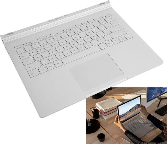 Alt view image 6 of 7 - Replacement Keyboard for Book 1, 1704 Aluminum Alloy Quick Response Keyboard with Touchpad for Book 1, Silver