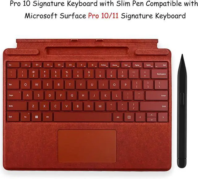 Alt view image 6 of 6 - Pro 10 Signature Keyboard with Slim Pen Compatible with Microsoft Surface Pro 10/11 Signature Keyboard with Slim Pen,Surface Pro 11/9 Signature Keyboard with Slim Pen(Poppy Red)