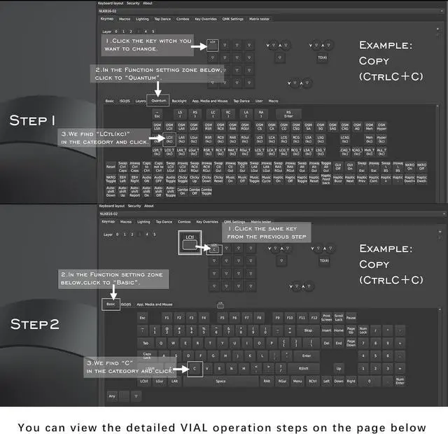 Alt view image 4 of 7 - Macro Pad,Programm Designer Macro Keyboard, 16 Keys Triple Knob and Screen with Macro Keypad,One Handed Gaming Keyboard for iOS,Windows (Black)