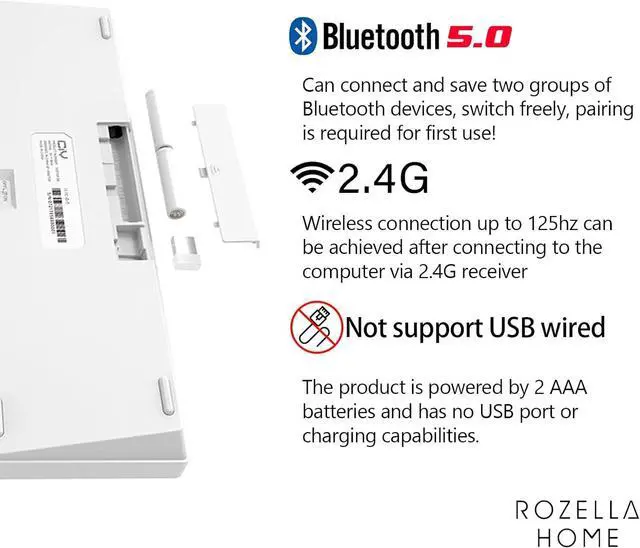 Alt view image 4 of 7 - CIY GK68 Dual Mode Wireless Hotswap Keyboard Kit, DIY 65% Keyboard, Bluetooth 5.0/2.4G Wireless, Replaceable MX Switch 5Pin/3Pin, ABS Shell,Metal Positioning Plate, Sound Insulation Mat(White)