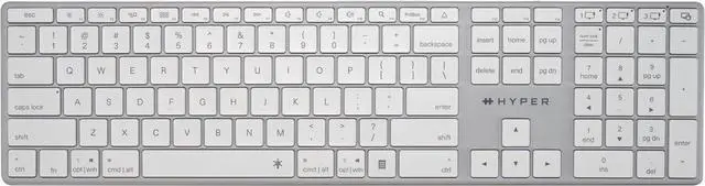 Main image of Hyperspace Full-Size Bluetooth 5.0 Wireless Keyboard with Number Pad  Aluminum Backlit Keyboard w/Multi-Device Connectivity, Fast USB-C Rechargeable  Compatible w/macOS, Windows, & ChromeOS