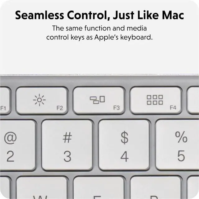 Alt view image 3 of 7 - Hyperspace Full-Size Bluetooth 5.0 Wireless Keyboard with Number Pad  Aluminum Backlit Keyboard w/Multi-Device Connectivity, Fast USB-C Rechargeable  Compatible w/macOS, Windows, & ChromeOS