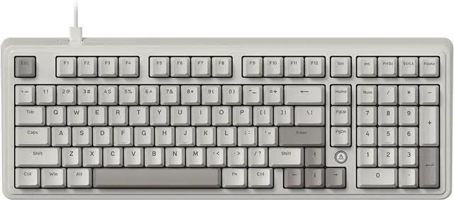 Main image of FIRSTBLOOD ONLY GAME. AK980 Retro Mechanical Keyboard - 101-Key Hot-Swappable Gasket Mount Wired Keyboard with Pre-Lubed Red Switches, Anti-Ghosting, for Office & Quiet Typing (Grey-White)