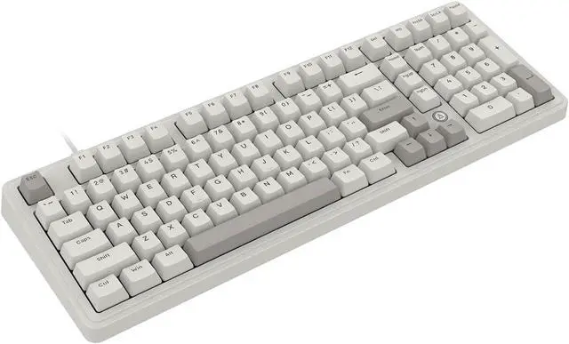 Alt view image 2 of 5 - FIRSTBLOOD ONLY GAME. AK980 Wired Mechanical Keyboard, 101Keys Full Layout, Gasket Mount, Hot-Swappable USB Gaming Keyboard with Red Switches, Anti-Ghosting, Retro Grey-White