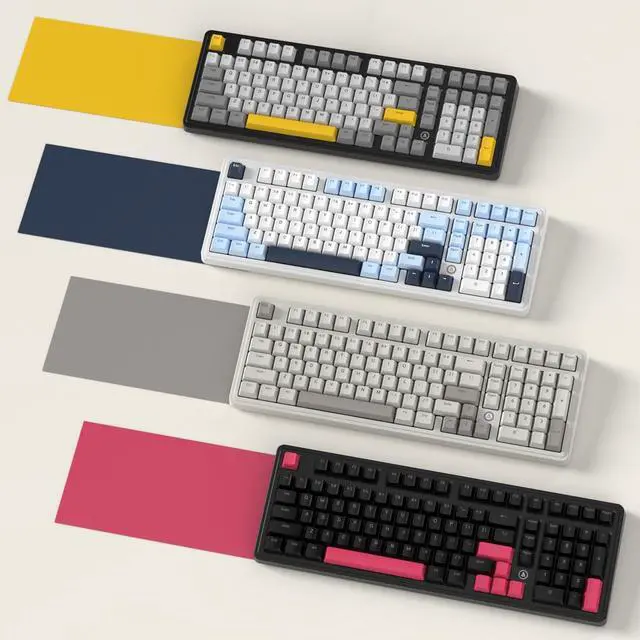 Alt view image 5 of 5 - FIRSTBLOOD ONLY GAME. AK980 Wired Mechanical Keyboard, 101Keys Full Layout, Gasket Mount, Hot-Swappable USB Gaming Keyboard with Red Switches, Anti-Ghosting, Retro Grey-White