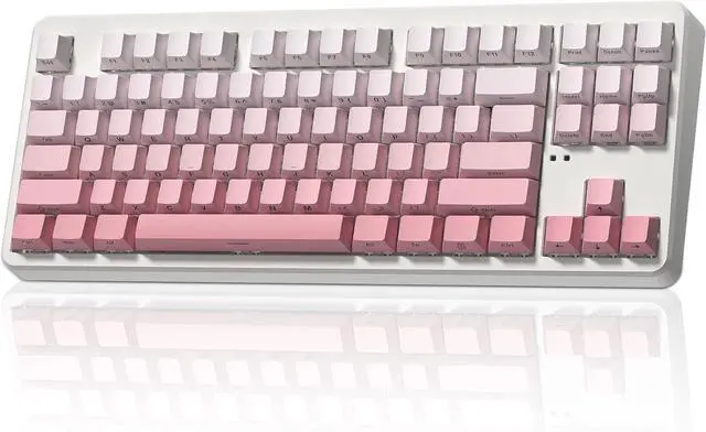Main image of NX87 Military-Grade Wireless Mechanical Keyboard - 110-Day Battery Life, Hot-Swappable Switches, Triple Mode 5-Device, Thock Sound & RGB (Win/Mac/iOS/Android) Gradient Pink