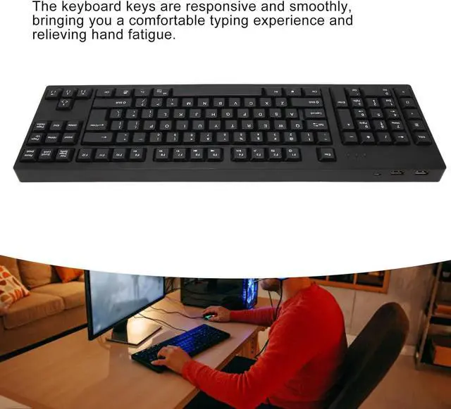 Alt view image 2 of 7 - 109 Keys Wired Left Hand Keyboard, Business Household Keyboard with 2 USB HUB for Win 7 8 10, Portable Mechanical Keyboard with Scissor for Gaming Office